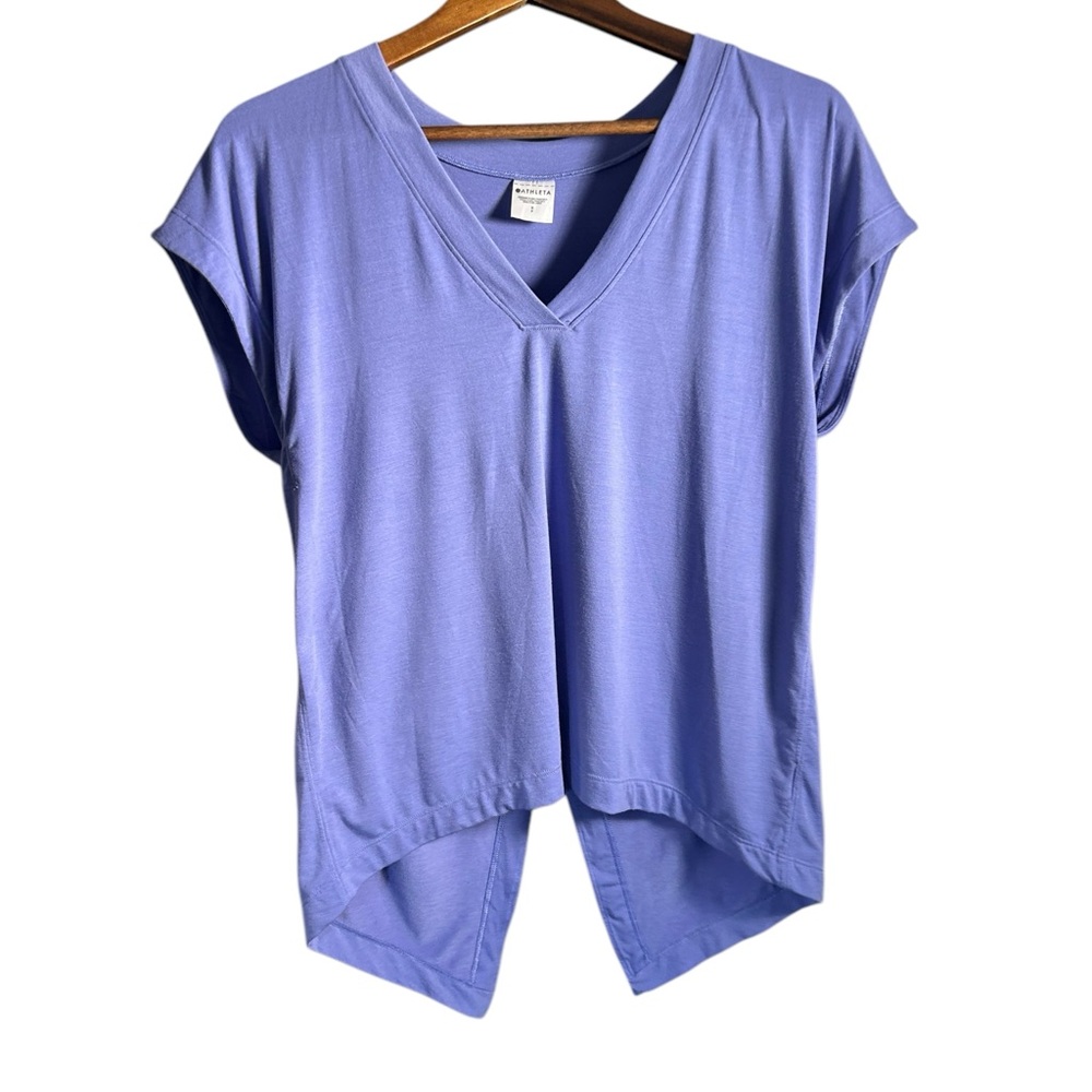 Athleta Purple Away From The Body Fitness Essence Tie Back Too Womens Small